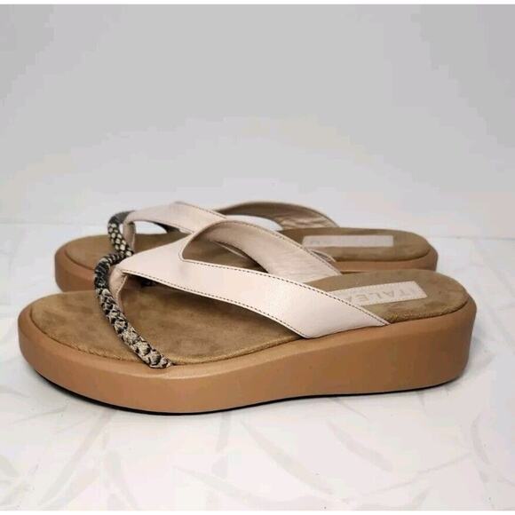 Italeau Zabri Sandals Platform Slip on Flip Snake Skin Leather Made in Italy 8 - Picture 4 of 10